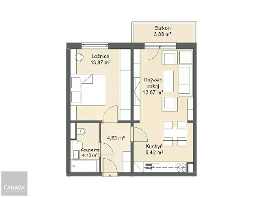 Prodej bytu 2+kk 50 m² Praha - Čakovice