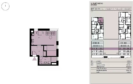 Prodej bytu 1+kk 38 m² Práčská, Praha