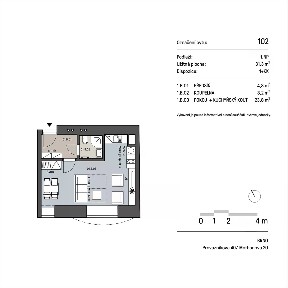 Pronájem bytu 1+kk 31 m² Mathonova, Brno - Černá Pole