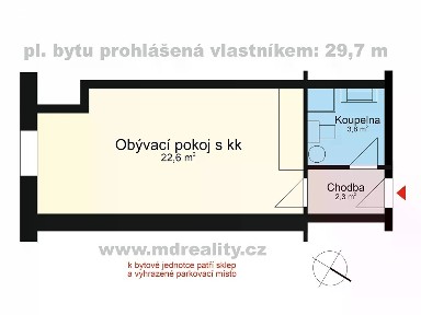 Prodej bytu 1+kk 31 m² Palackého, Ostrava - Přívoz
