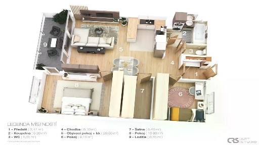 Pronájem bytu 3+kk 74 m² Tyršova, Liberec - Liberec V-Kristiánov