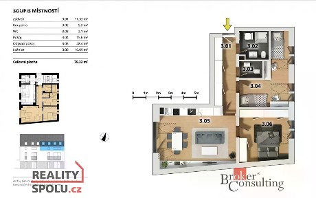 Prodej bytu 3+kk 80 m² Prokopa Velikého, Český Brod