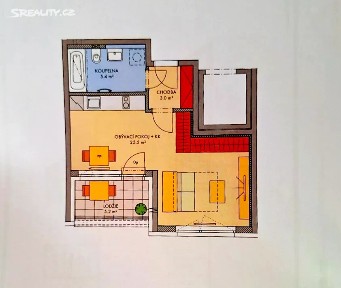 Prodej bytu 1+kk 40 m² Gollové, Praha - Hlubočepy