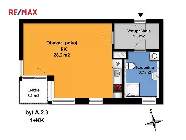 Pronájem bytu 1+kk 39 m² U Hřiště, Velký Osek