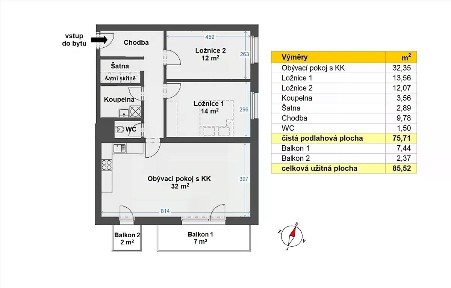 Pronájem bytu 3+kk 71 m² Na Náhonu, Beroun - Beroun-Město