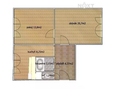 Prodej bytu 2+1 60 m² Bukovany