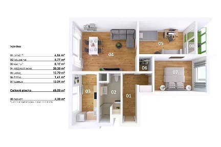 Prodej bytu 3+1 69 m² Wassermannova, Praha - Hlubočepy