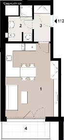 Prodej bytu 1+kk 35 m² Krnkova, Praha - Michle