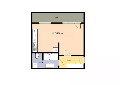 Pronájem bytu 1+kk 33 m² Teplická, Praha - Střížkov