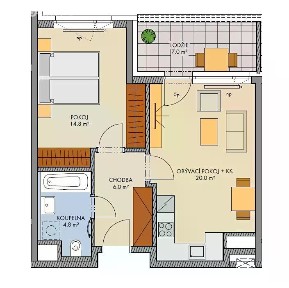 Prodej bytu 2+kk 47 m² Hugo Haase, Praha - Hlubočepy