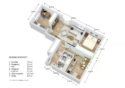 Prodej bytu 3+1 57 m² Čihákova, Poděbrady - Poděbrady II