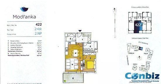 Prodej bytu 2+kk 58 m² K Vystrkovu, Praha - Modřany