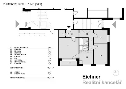 Prodej bytu 3+1 69 m² Moravská, Zlín