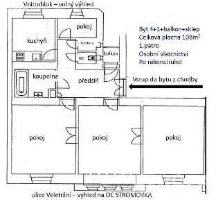 Prodej bytu 4+1 101 m² Veletržní, Praha - Holešovice