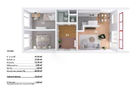Prodej bytu 3+1 73 m² Křivenická, Praha - Čimice