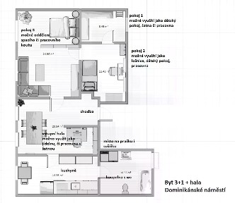 Pronájem bytu 3+1 89 m² Dominikánské náměstí, Litoměřice - Litoměřice-Město