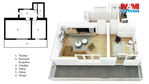 Prodej bytu 2+kk 39 m² Počátecká, Praha - Michle
