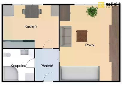 Pronájem bytu 1+1 31 m² 1. máje, Uhlířské Janovice