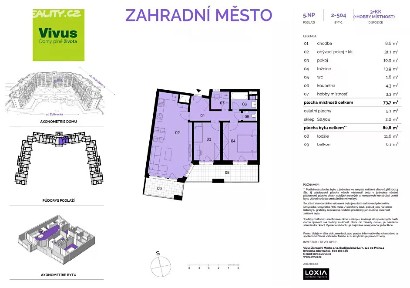 Prodej bytu 3+kk 81 m² Želivecká, Praha - Záběhlice