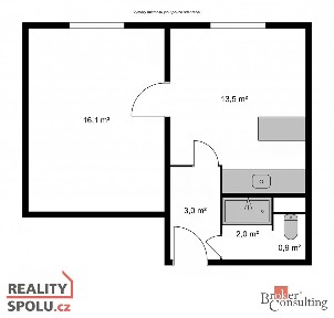 Prodej bytu 2+kk 35 m² Moskevská, Raspenava