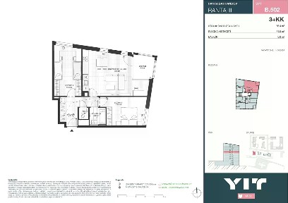 Prodej bytu 3+kk 72 m² Wassermannova, Praha - Hlubočepy