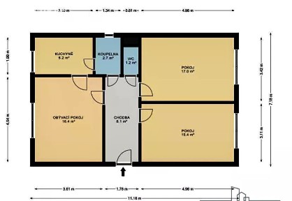 Prodej bytu 3+1 65 m² Kleštínek, Brno - Jehnice