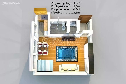 Pronájem bytu 1+kk 32 m² Praha - Praha 5