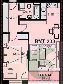 Pronájem bytu 2+kk 52 m² Václavská, Kolín - Kolín III