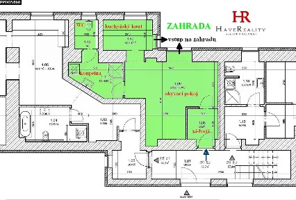 Pronájem bytu 1+kk 37 m² V Průhoně, Mukařov - Žernovka