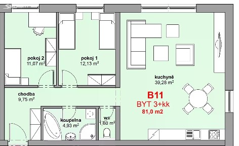 Prodej bytu 3+kk 81 m² Polná