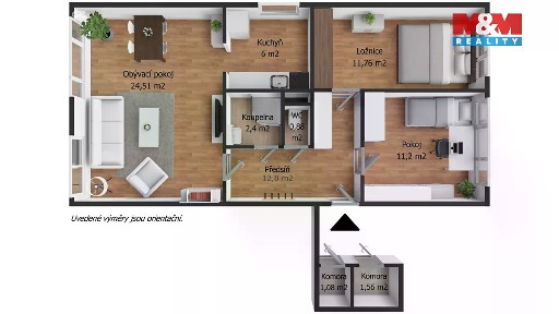 Prodej bytu 3+1 70 m² Sídliště, Žebrák