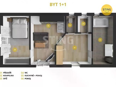 Pronájem bytu 1+1 40 m² Hviezdoslavova, Opava - Předměstí
