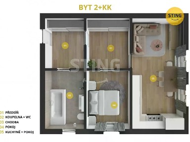 Pronájem bytu 2+kk 52 m² Hviezdoslavova, Opava - Předměstí