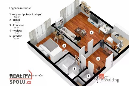 Prodej bytu 2+kk 54 m² Popelky Biliánové, Králův Dvůr