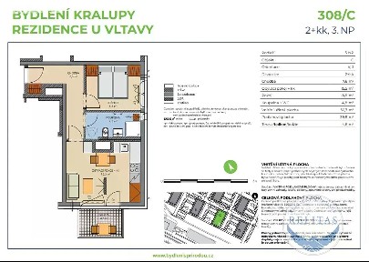 Prodej bytu 2+kk 40 m² Nádražní, Kralupy nad Vltavou