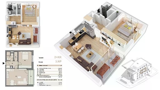 Prodej bytu 2+kk 51 m² Příbram - Příbram V-Zdaboř