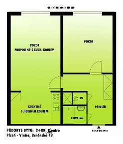 Pronájem bytu 2+kk 51 m² Brněnská, Plzeň - Severní Předměstí