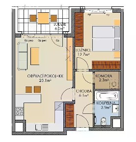 Prodej bytu 2+kk 52 m² Stočesova, Praha - Ruzyně