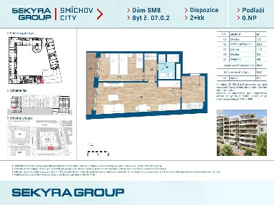 Prodej bytu 2+kk 51 m² Šiklové, Praha