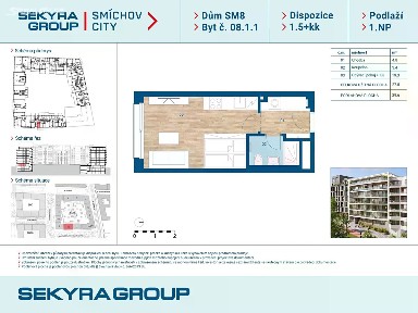 Prodej bytu 1+kk 27 m² Šiklové, Praha
