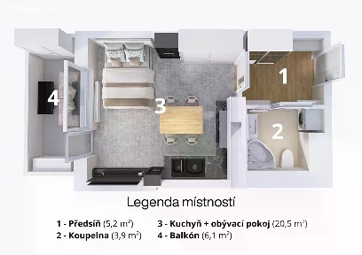 Prodej bytu 1+kk 30 m² Laponská, Praha - Hloubětín