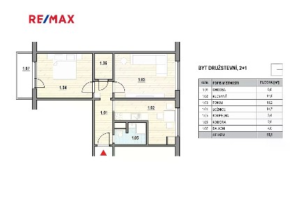 Pronájem bytu 2+1 60 m² Družstevní, Adamov