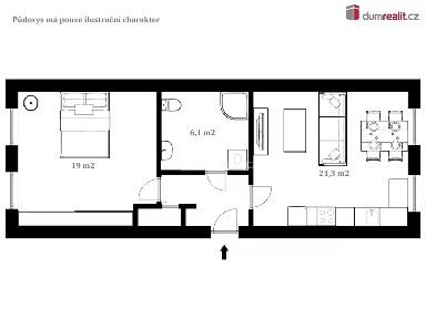 Pronájem bytu 2+kk 51 m² Klavíkova, České Budějovice - České Budějovice 3