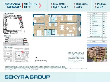 Prodej bytu 4+kk 107 m² Šiklové, Praha