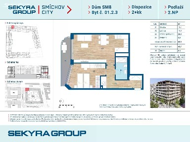 Prodej bytu 2+kk 60 m² Šiklové, Praha
