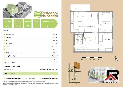 Prodej bytu 3+kk 69 m² Na Kopcích, Třebíč - Nové Město