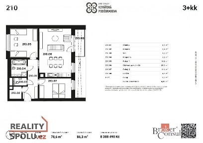 Prodej bytu 3+kk 86 m²