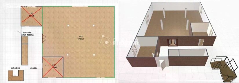 Pronájem výrobní haly, prostoru 179 m² Tovární, Jirny