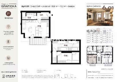 Prodej bytu 3+kk 51 m² Grafická, Praha - Smíchov