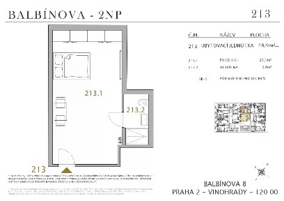 Prodej bytu 1+kk 29 m² Balbínova, Praha - Vinohrady